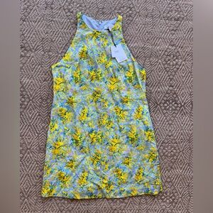 &‎ Other Stories Linen Yellow Blue Floral Shift Sleeveless Dress Size 8 NWT